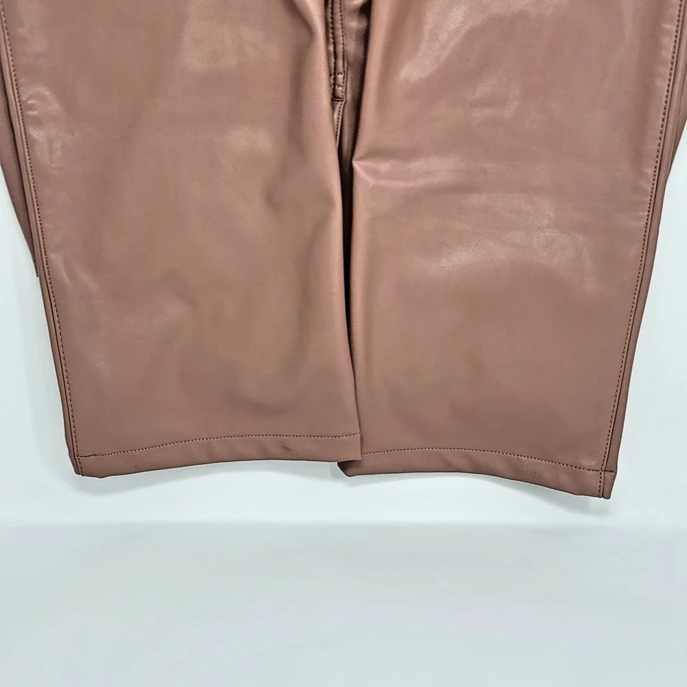 Abercrombie & Fitch The 90s Straight Ultra High Rise Vegan Leather Pants Sz 27/4 - Picture 8 of 10